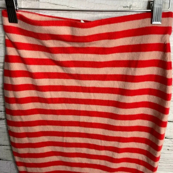 Skaist Taylor Striped Skirt Knit pencil cream  orange pink size small - Picture 8 of 8